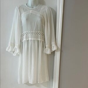 McQ by Alexander McQueen White Lace Dress IT 40